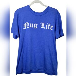 Men's "OG Tee" Nug Life Blue Slim Fit Streetwear Hippie Large